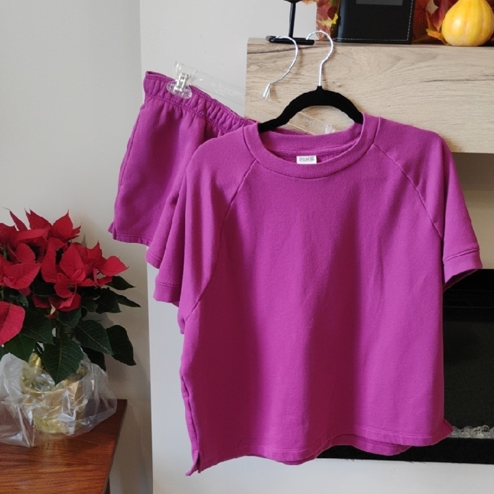 PINK Victoria's Secret Women's Tee and Shorts Lounge Set
